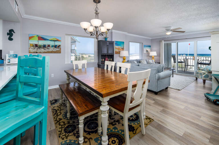 The table seats six for a great family meal!  