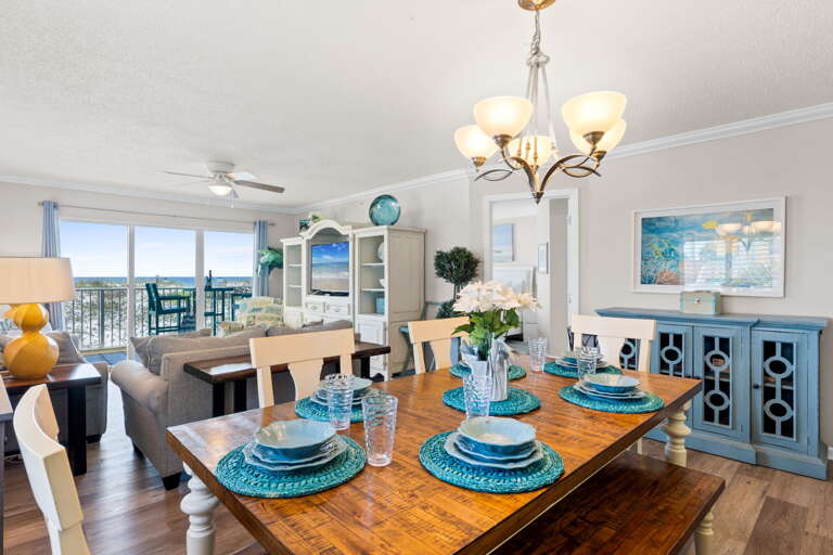 The table seats six for a great family meal!  