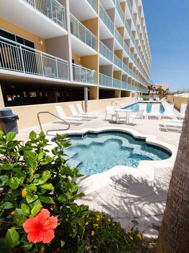 Take a dip in the hot tub after a long beach day