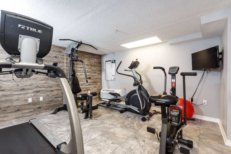 Located in the west building on the ground floor - workout room hours are posted on the door