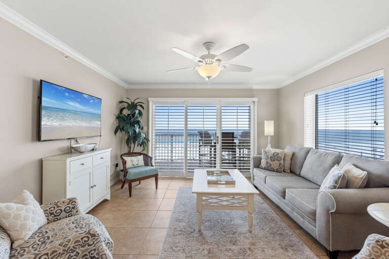 Plenty of seating in the charming living room 