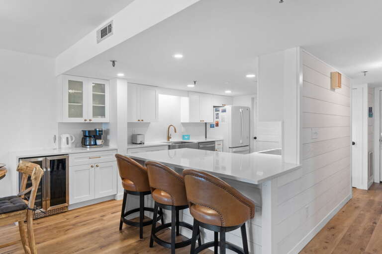 Additional seating at the kitchen island.