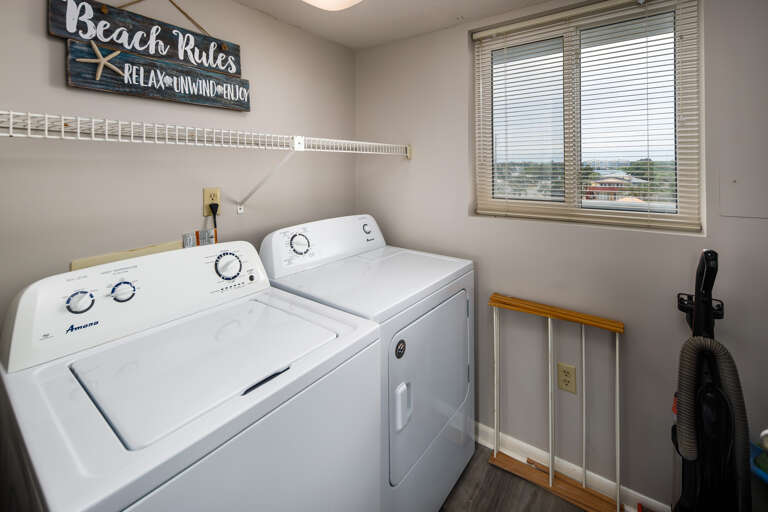 Need to get those bathing suits ready for the next day, you will have a washer and dryer in the unit. 