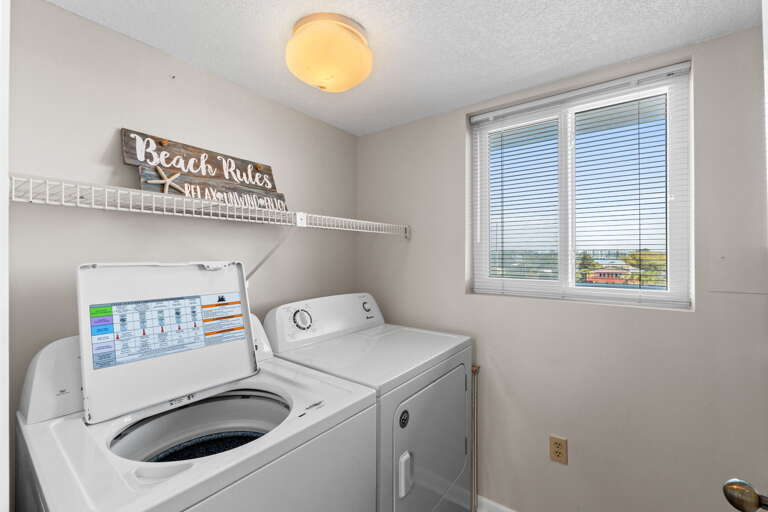 Need to get those bathing suits ready for the next day, you will have a washer and dryer in the unit. 