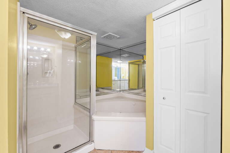 Jacuzzi tub and separate shower in master bathroom