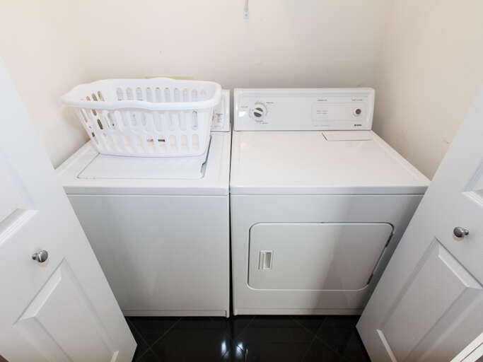 Full size washer and dryer in unit!