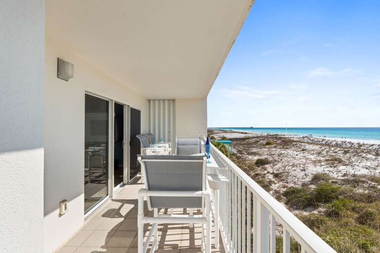 Sit back and enjoy the view and the sound of the waves from this private balcony