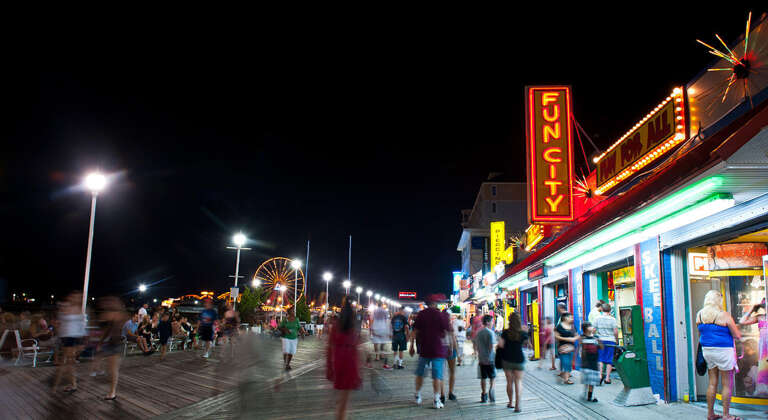 Ocean City, MD Boardwalk at Night