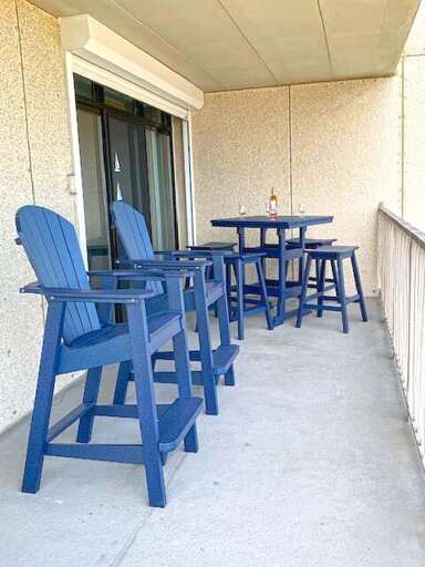New Polywood balcony furniture.