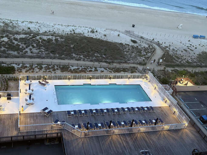 NIGHT VIEW OF THE POOL
