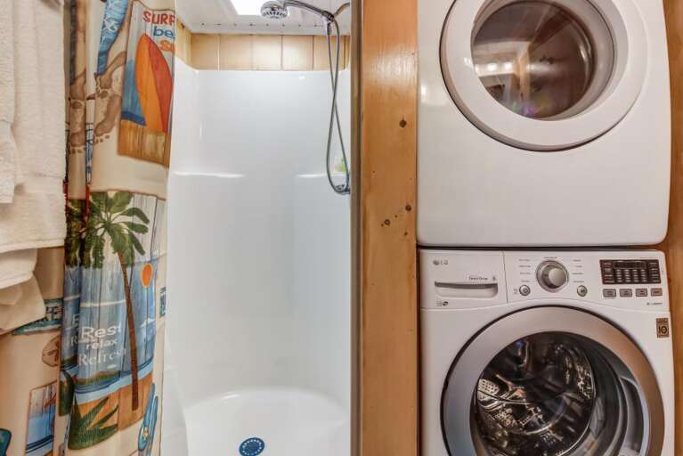 Downstairs Hall Bathroom with Washer and Dryer