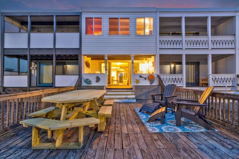 Oceanfront Deck at Sunset