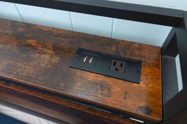 POWER STRIP ABOVE HEADBOARD