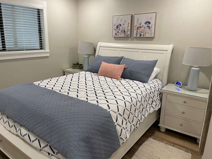Beautiful renovated queen sized bedroom. 