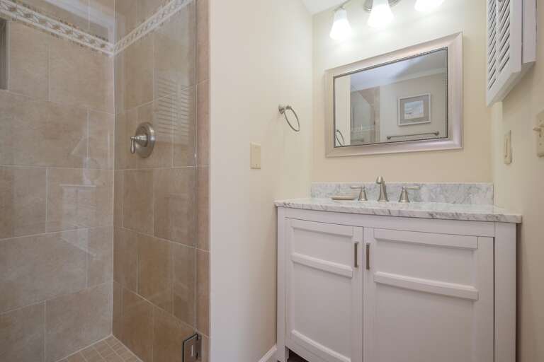 Beautiful renovated bathroom with walk in shower.  