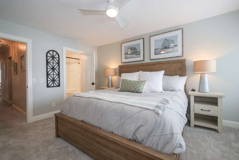 New comfy king bed will provide you great night sleep so you can get rested for a day at the beach.