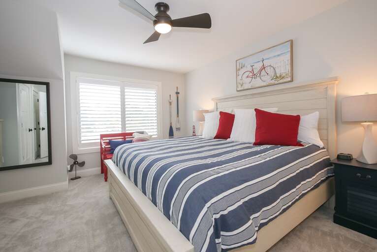 Beautifully decorated Guest Bedroom with King bed.