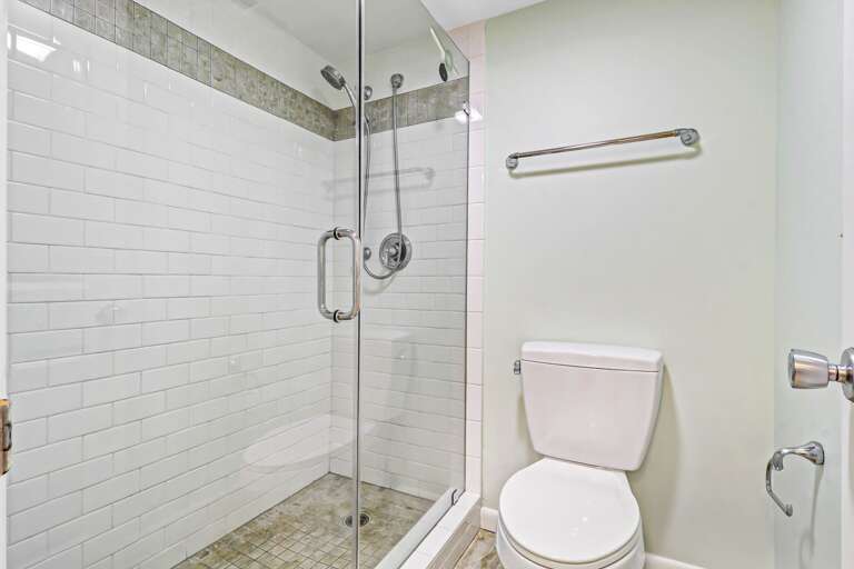Beautiful walk-in shower in master bathroom. 