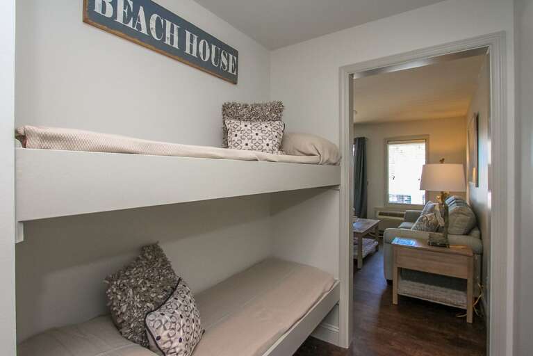 The small hallway bunk beds are ideal the small children.