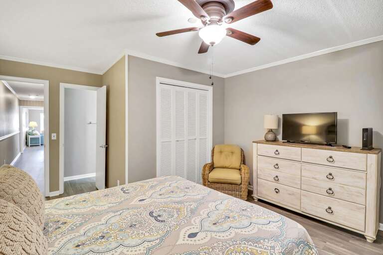 Plenty of storage in this queen bedded room.
