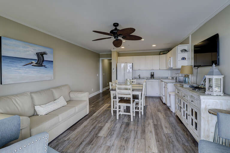Residential Interior With Living Area And Kitchen