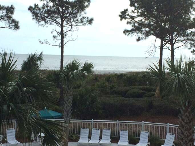 Oceanfront view from 2nd floor balcony.