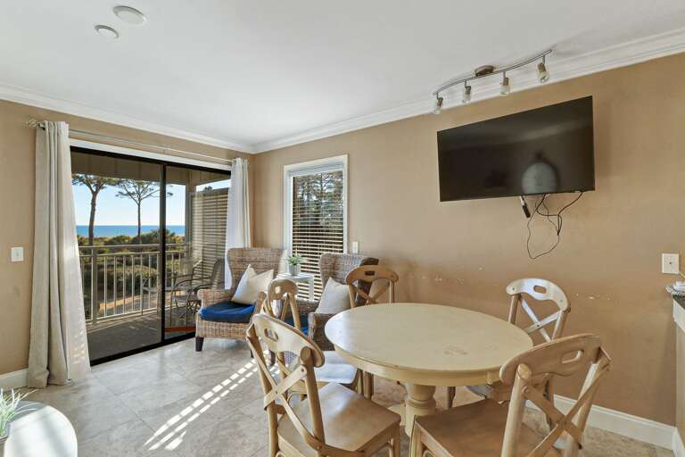 Enjoy your favorite shows on the wide screen TV, while eating your home-cooked meals away from home.