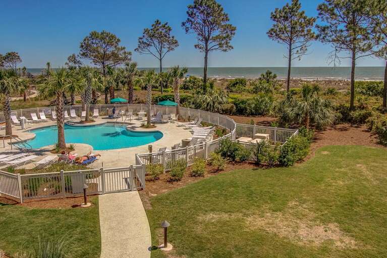 View of the pool from your balcony.