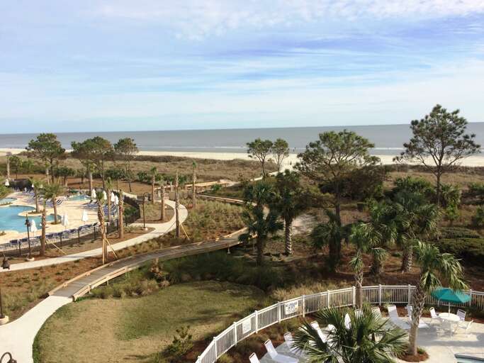 Ocean view from 3rd floor with all the sights and sounds of the atlantic Ocean and Hilton Head's beautiful beach