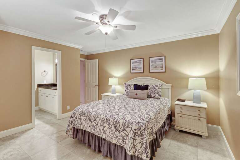 Beautiful master bedroom with queen bed and ensuite bathroom.  