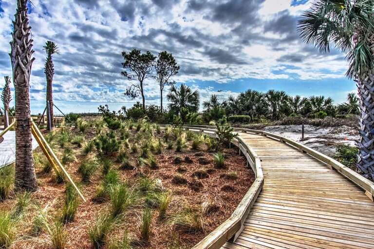 One of several beach access paths available.
