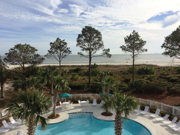 View of Ocean Dunes pool from the villa balcony on the 3rd floor.