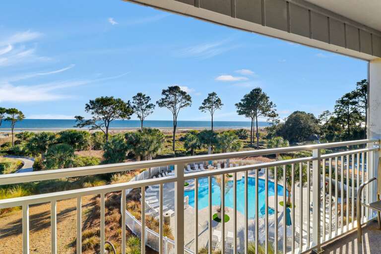Great view of the pool and ocean!