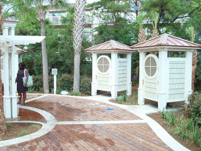 Coligny Beach Park has public restrooms with rocking chairs and bench swings!


