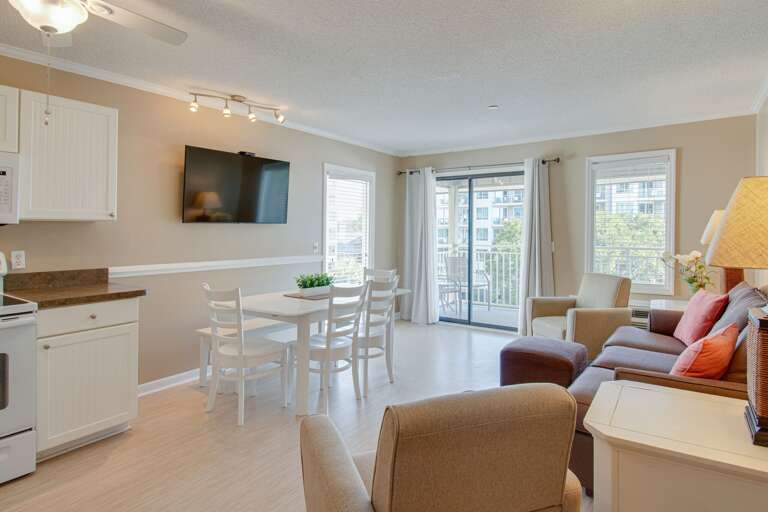 Living Room And Kitchen Area In Vacation Rental