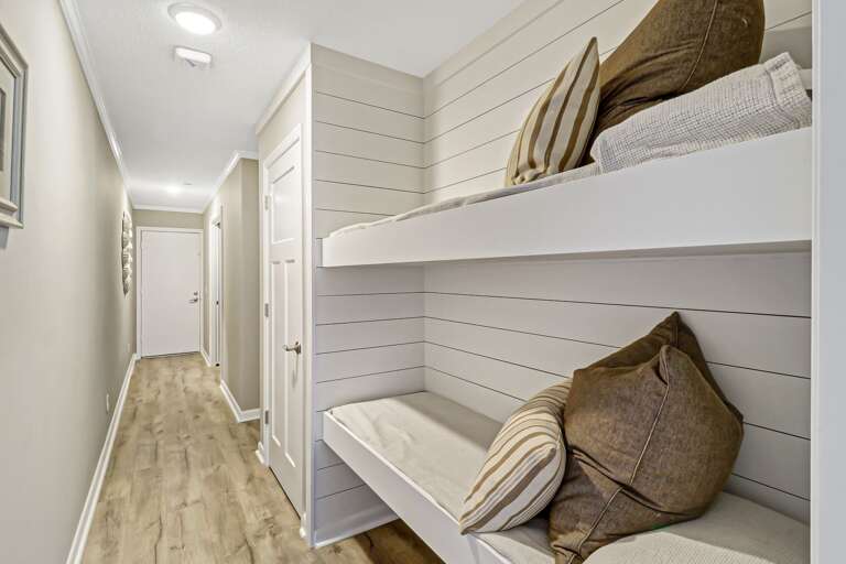 Newly constructed hallway bunk beds for the small kiddos on the trip.  What fun they will have! 