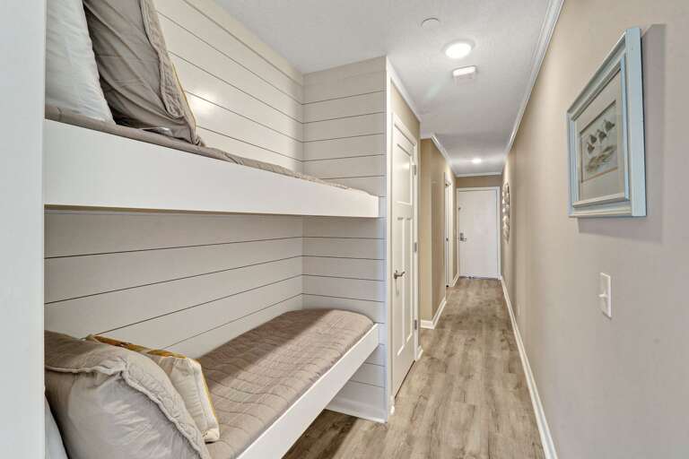 New shiplap in this fun sleeping space for small children.  They will love it!