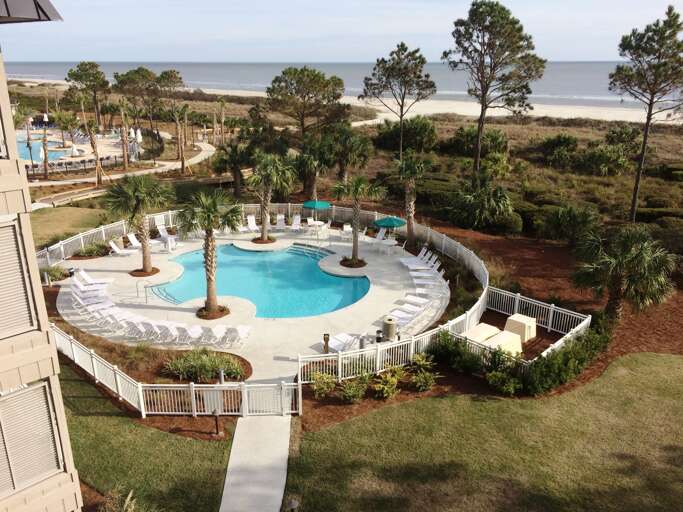 The oceanfront heated pool