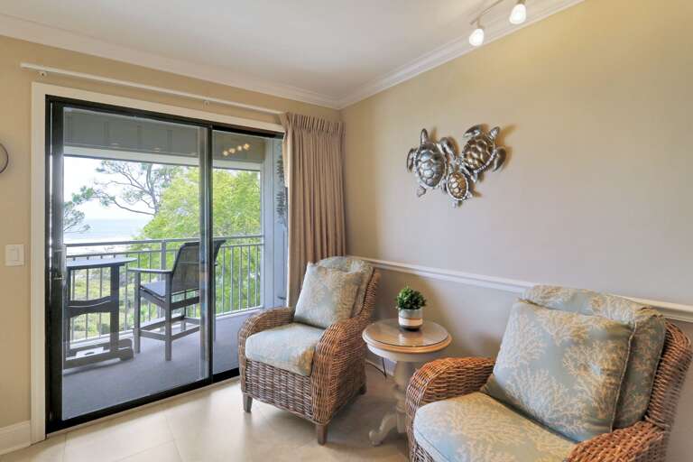 Comfortable sitting area just off the balcony. 