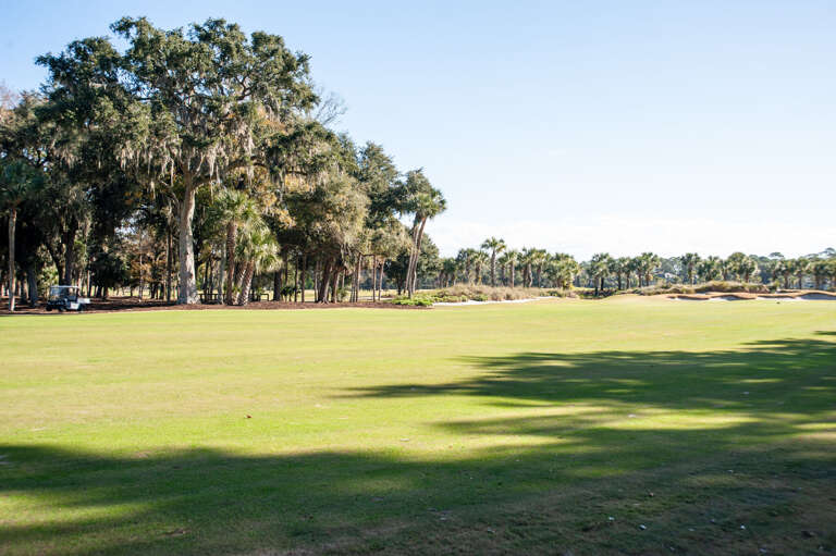 Villa overlooks Heron Point golf course. 