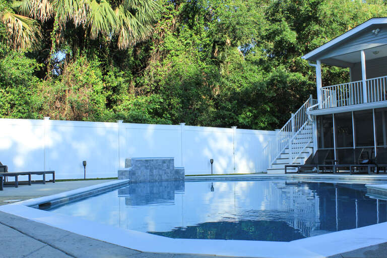 Poolside Place Poised Near Palms, Peaceful Patio Perched Prominently