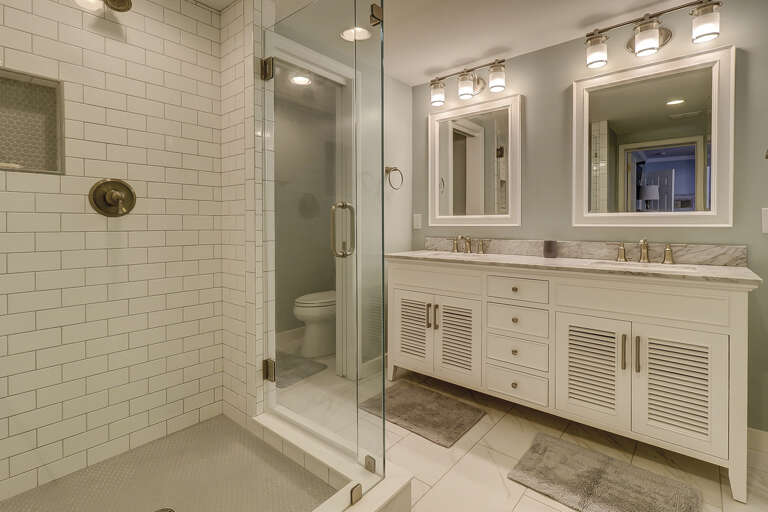 Master bathroom with big spacious walk in shower.