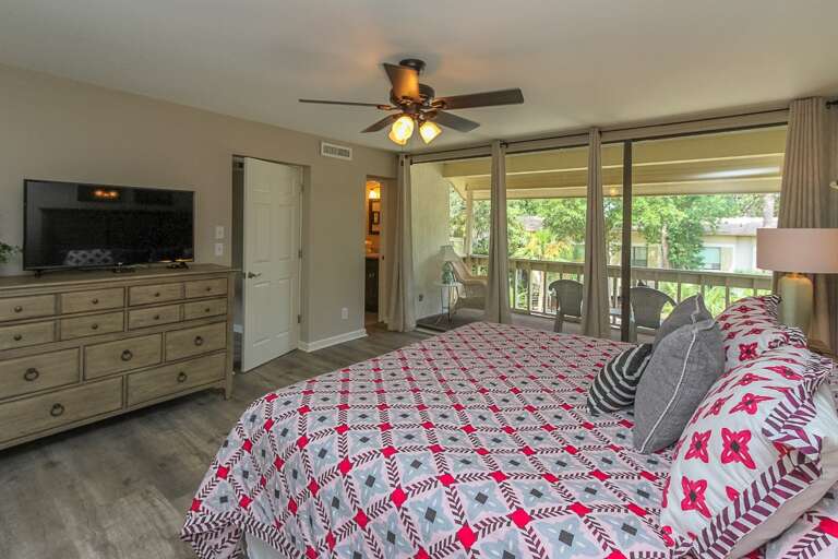 The top floor of this villa is the master suite with a king bed, private bath which has been completely remodeled and includes a shower and tub combination.  Enjoy the peaceful mornings on the large private balcony overlooking the pool.
 The top floor of this villa is the master suite with a king bed, private bath which has been completely remodeled and includes a shower and tub combination.  Enjoy the peaceful mornings on the large private balcony overlooking the pool.