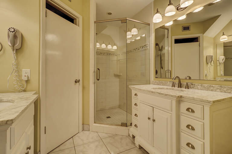 Master bedroom bathroom with walk in shower. 