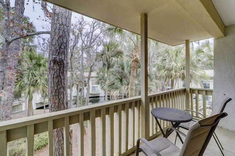 Balcony view from the bedroom with lagoon view. 