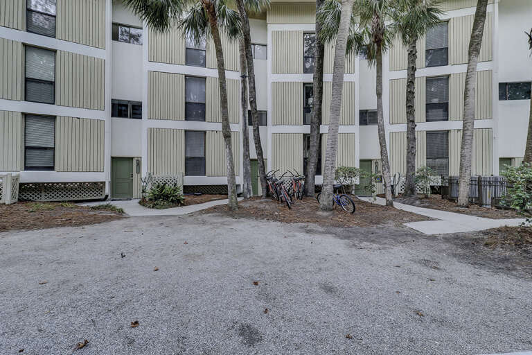 Parking area in front of entrance to your beach getaway. 