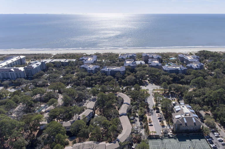 Aerial view of Seascape Villas and the Beautiful Atlantic Ocean.
