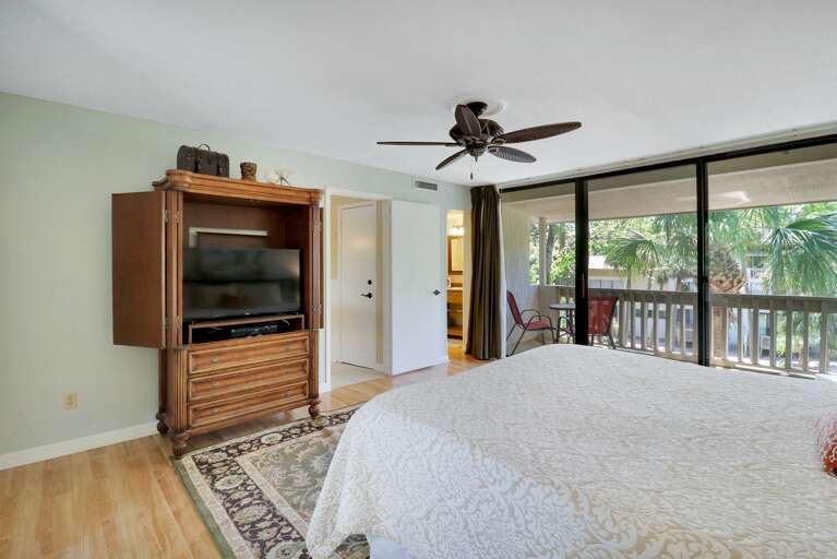 Relax in bed and watch TV!  This bedroom also has an ensuite bathroom 