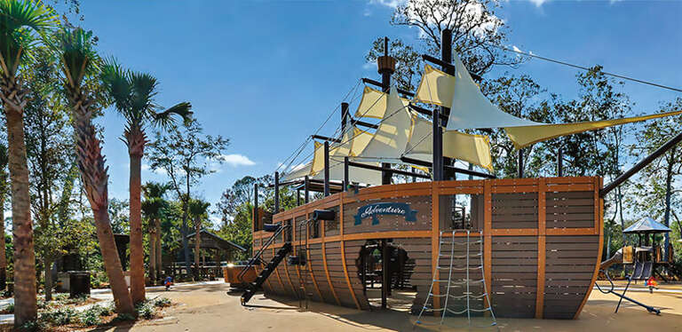 Kid's will have a great time playing on the Adventure playground at Celebration Park.