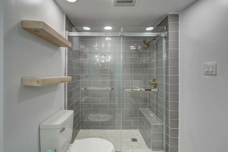 Beautiful tiled walk in shower.